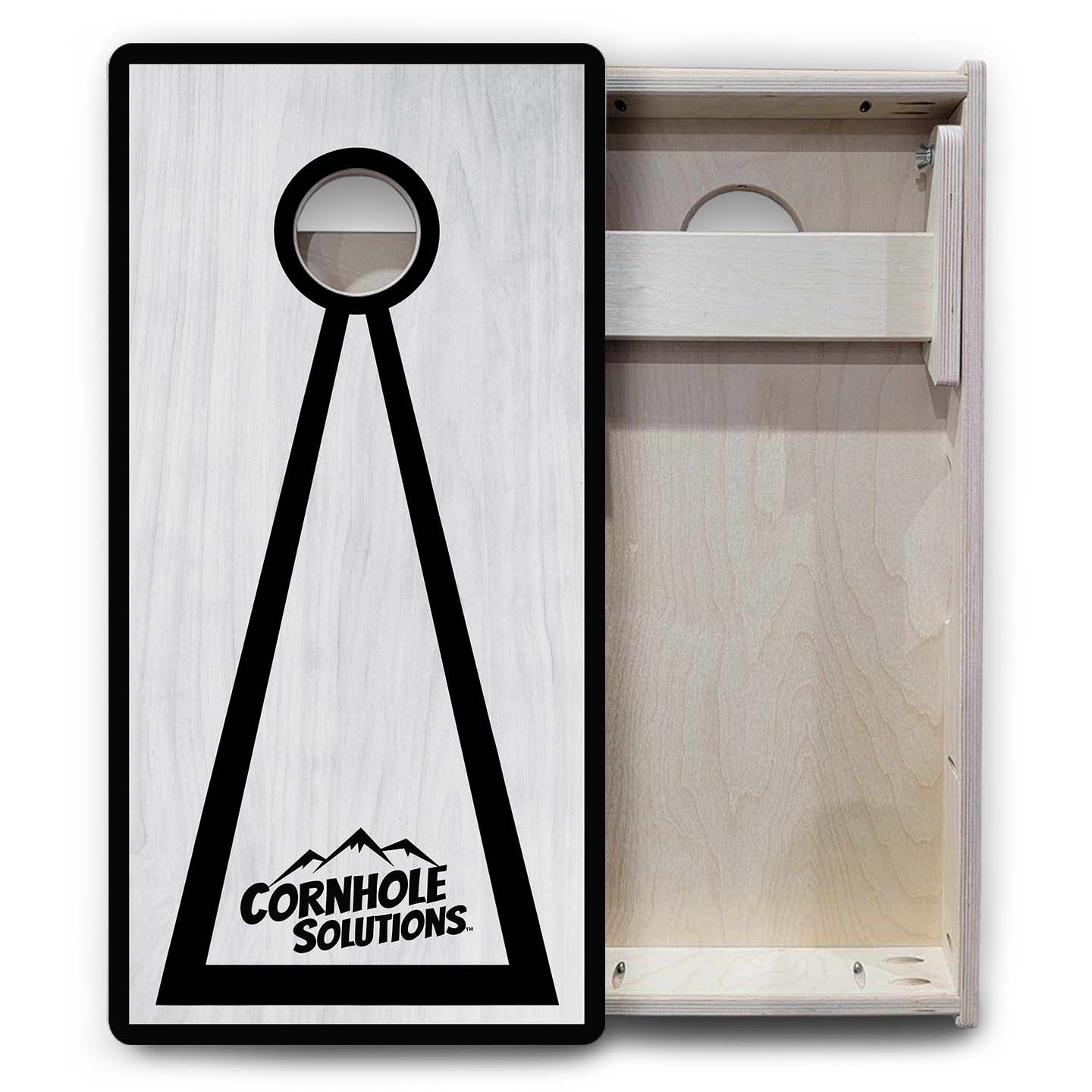 Vacation Cornhole Boards - Grey Wash CS Logo