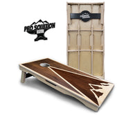Stained Mountain Scene Cornhole Boards - Pro Solution Elite Series