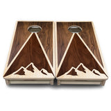 Mini Cornhole Boards - Stained Mountain Scene