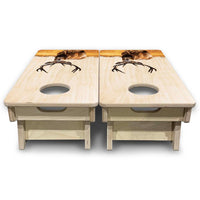 Mini Cornhole Boards - Natural Deer & Fish