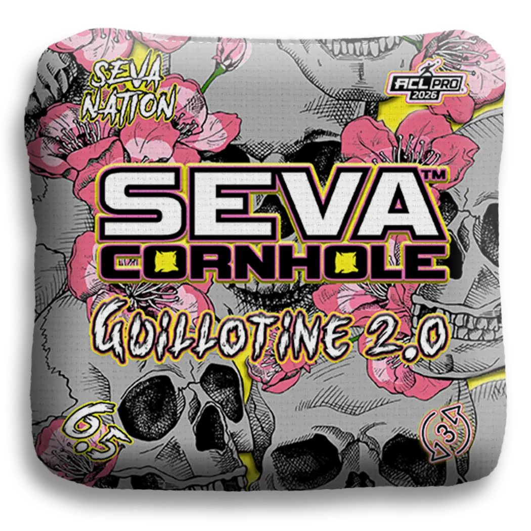 SEVA Cornhole - Guillotine 2.0 - Skulls and Flowers - Set of 4 Cornhole Bags