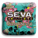 SEVA Cornhole - Guillotine 2.0 - Skulls and Flowers - Set of 4 Cornhole Bags