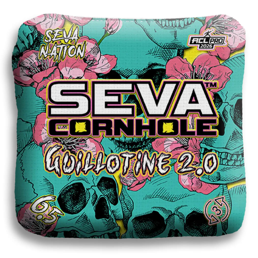 SEVA Cornhole - Guillotine 2.0 - Skulls and Flowers - Set of 4 Cornhole Bags