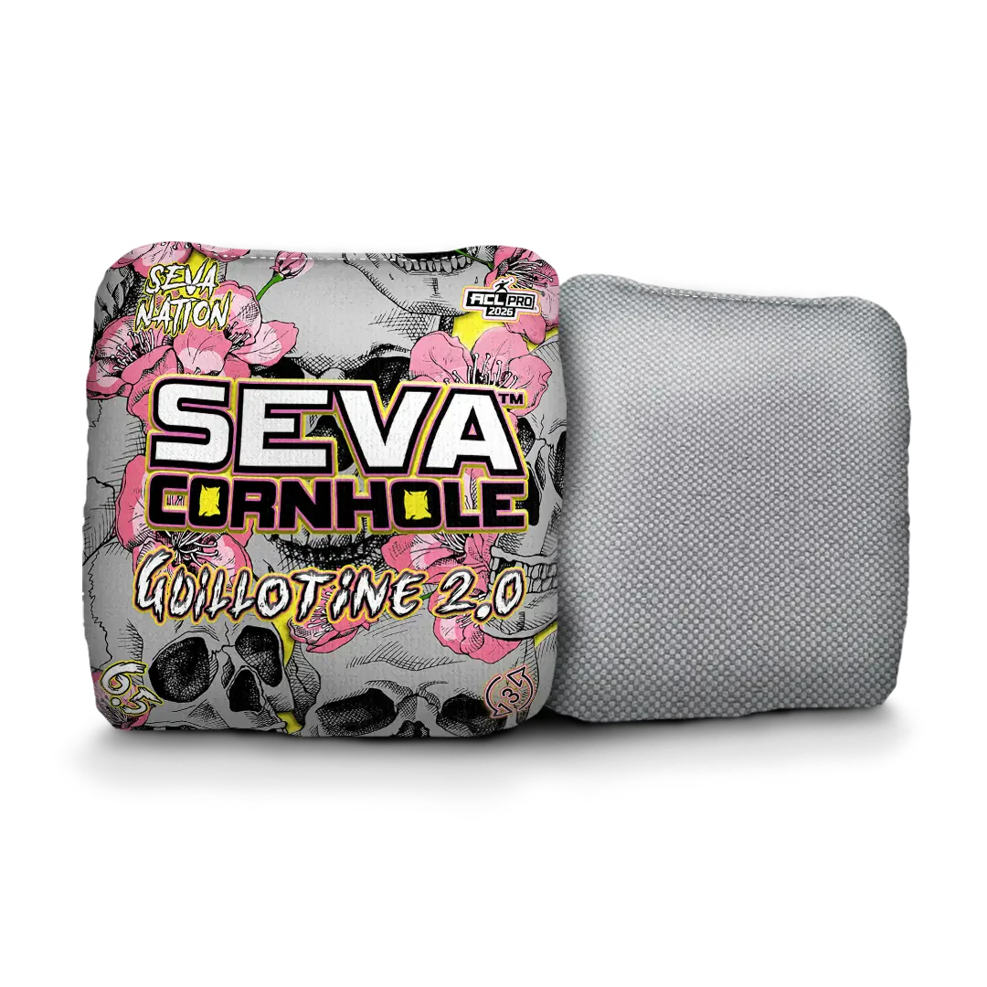 SEVA Cornhole - Guillotine 2.0 - Skulls and Flowers - Set of 4 Cornhole Bags