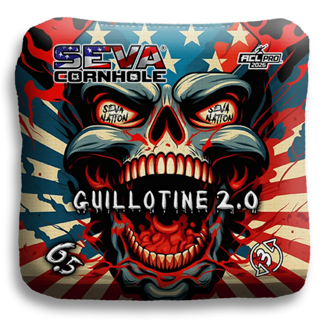 SEVA Cornhole - Guillotine 2.0 - Screaming Skull - Set of 4 Cornhole Bags