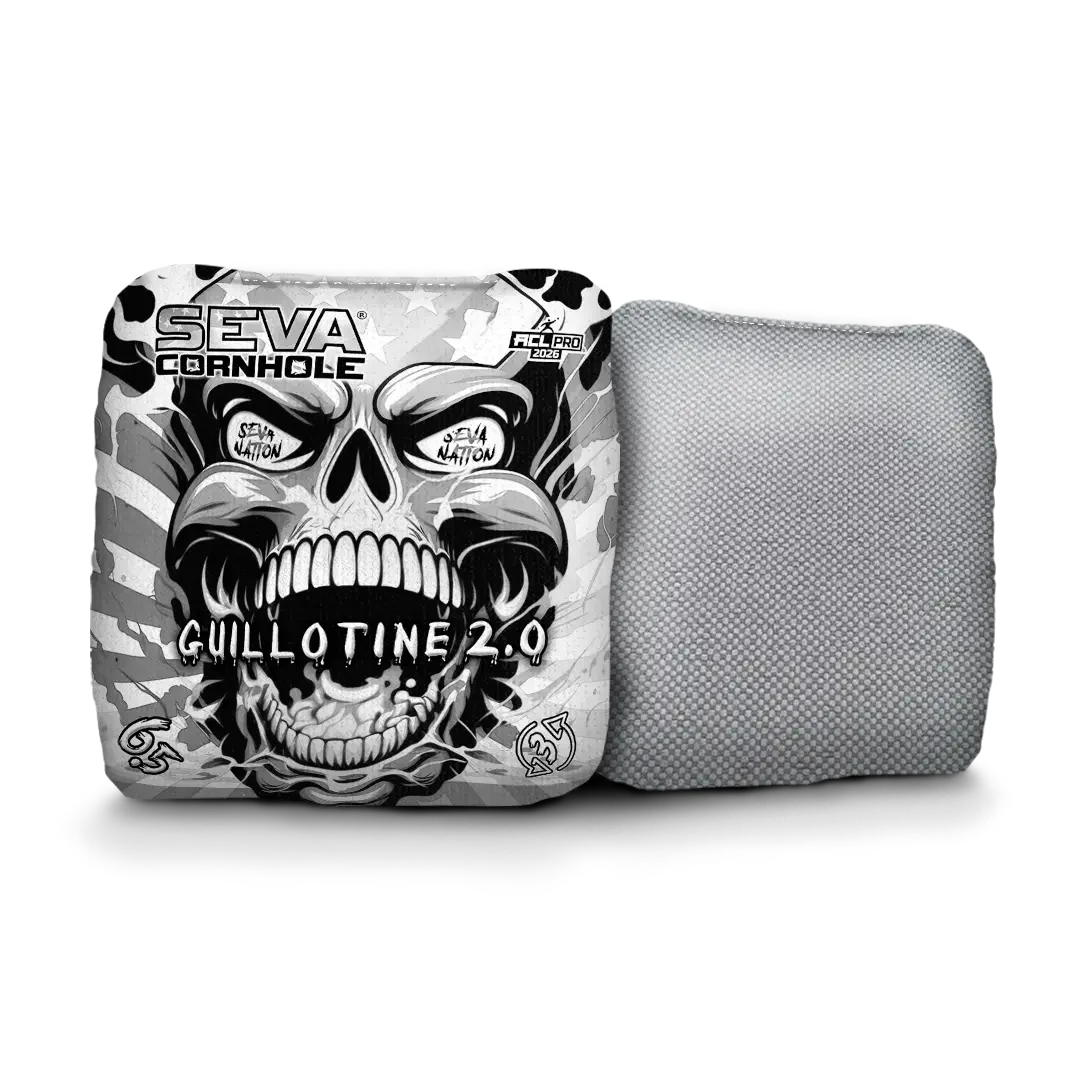 SEVA Cornhole - Guillotine 2.0 - Screaming Skull - Set of 4 Cornhole Bags