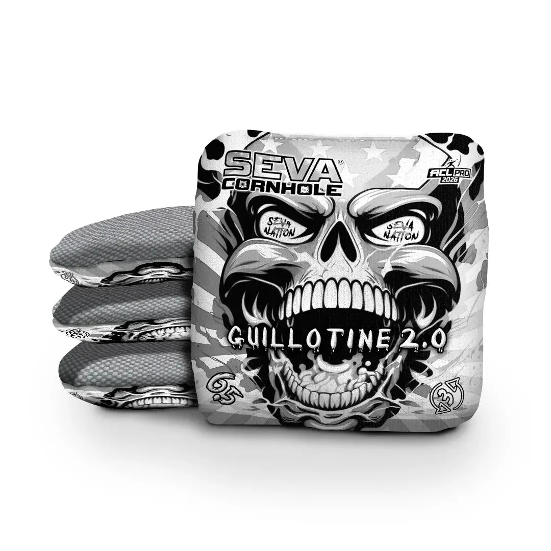 SEVA Cornhole - Guillotine 2.0 - Screaming Skull - Set of 4 Cornhole Bags