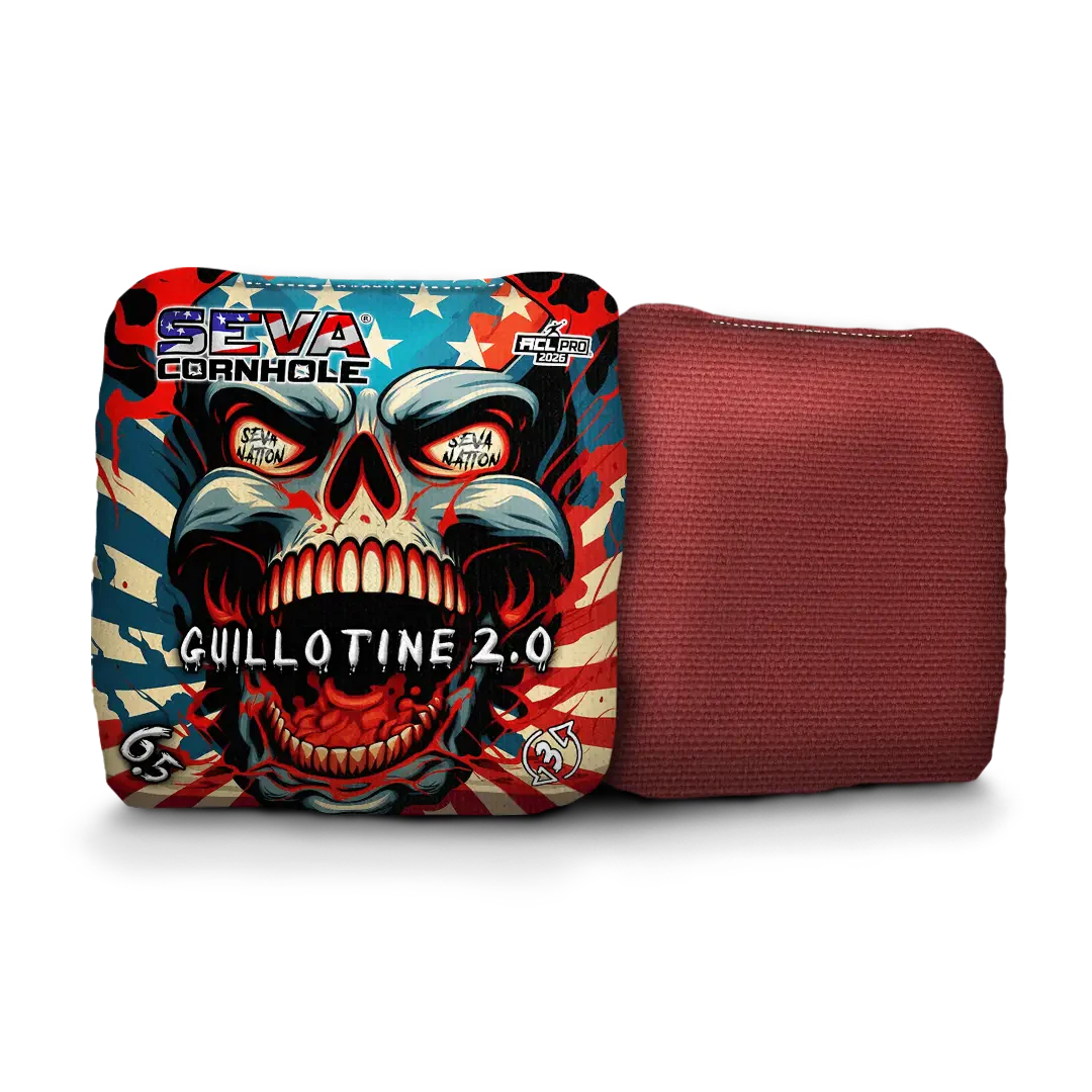 SEVA Cornhole - Guillotine 2.0 - Screaming Skull - Set of 4 Cornhole Bags