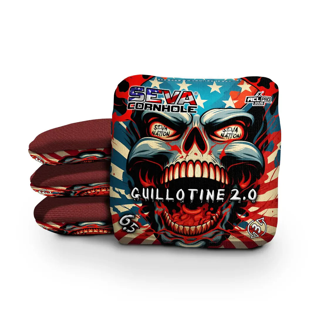 SEVA Cornhole - Guillotine 2.0 - Screaming Skull - Set of 4 Cornhole Bags