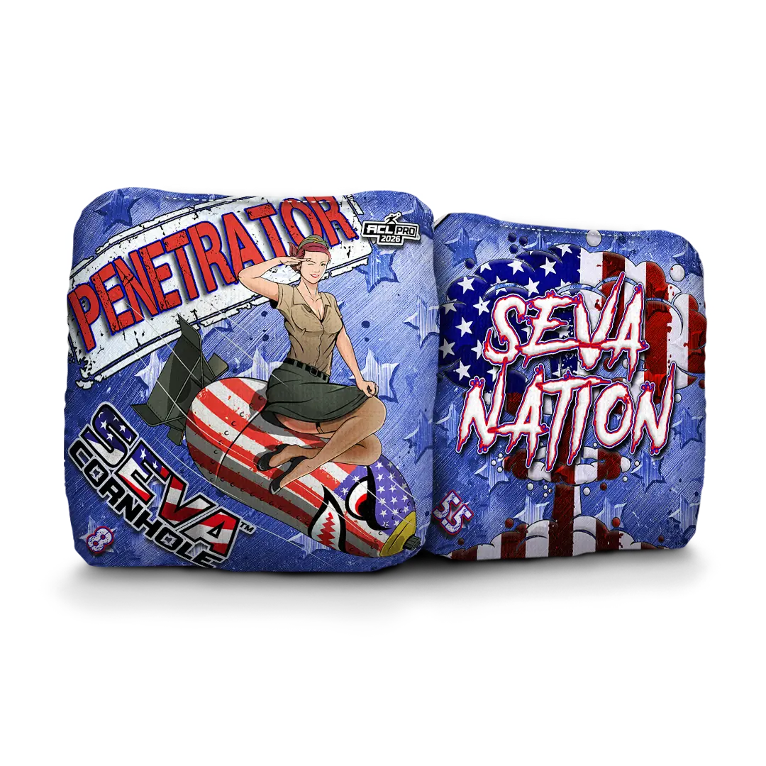 SEVA Cornhole - Penetrator - USA Salute - Set of 4 Cornhole Bags