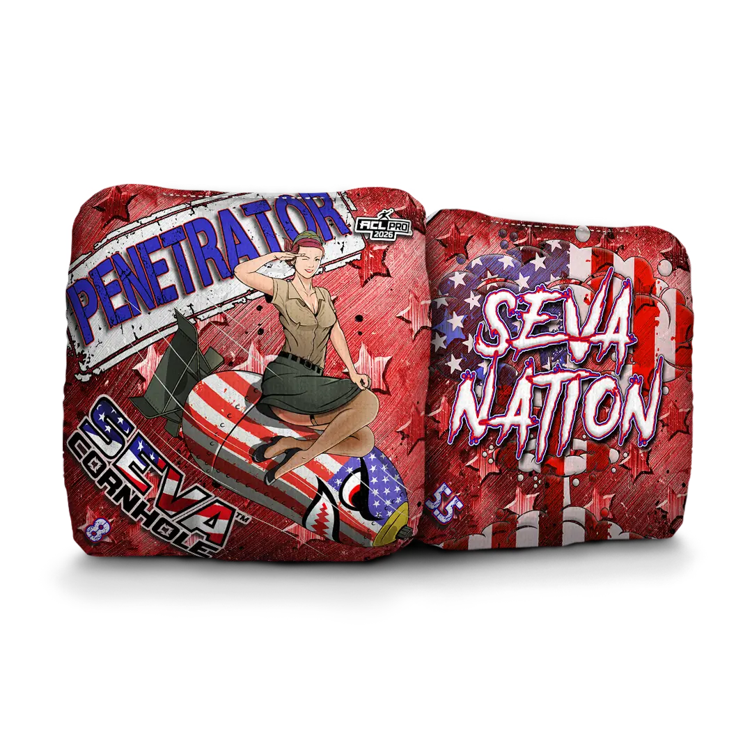 SEVA Cornhole - Penetrator - USA Salute - Set of 4 Cornhole Bags