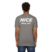 NICE Throw Shop Unisex Tee White Logo – Multiple Colors