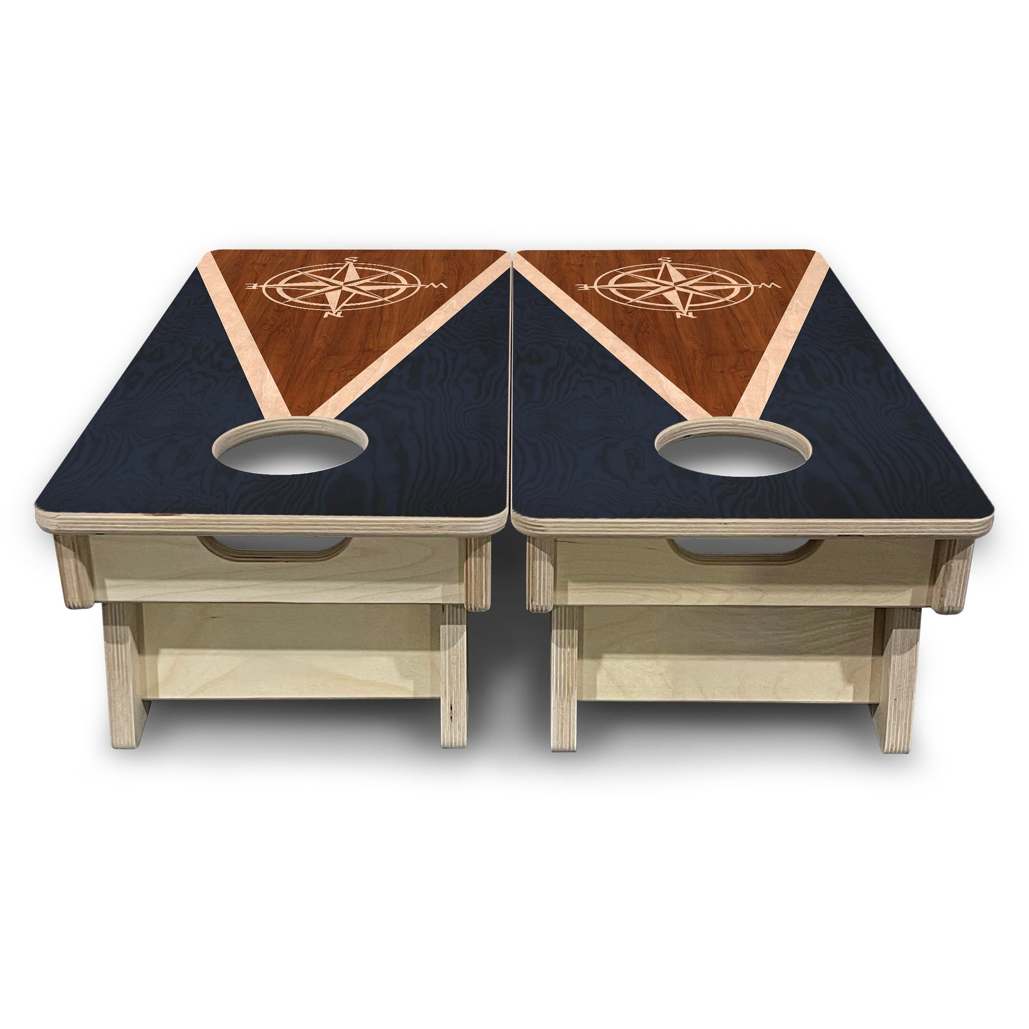 Mini Cornhole Boards - Compass Stain Triangle