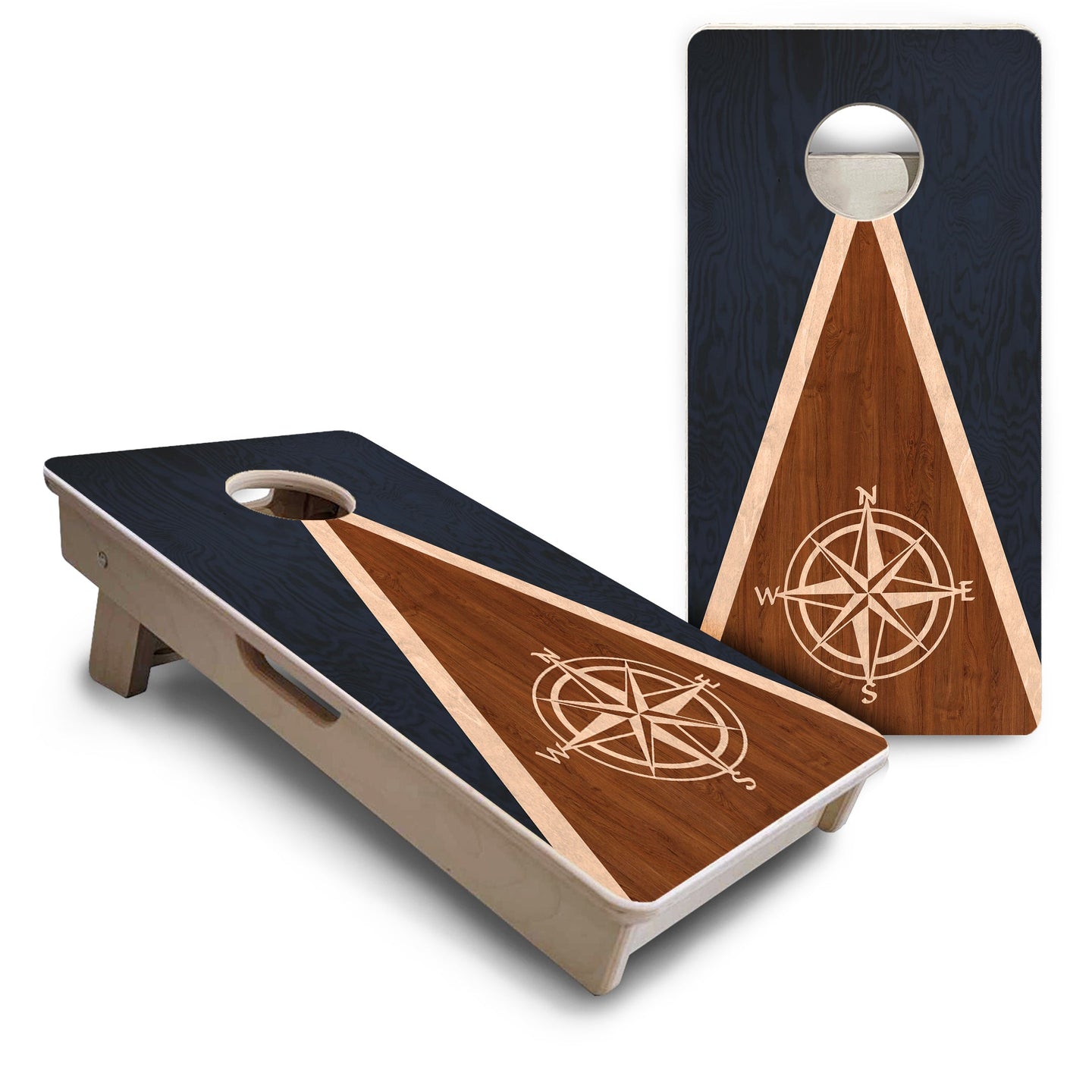Mini Cornhole Boards - Compass Stain Triangle