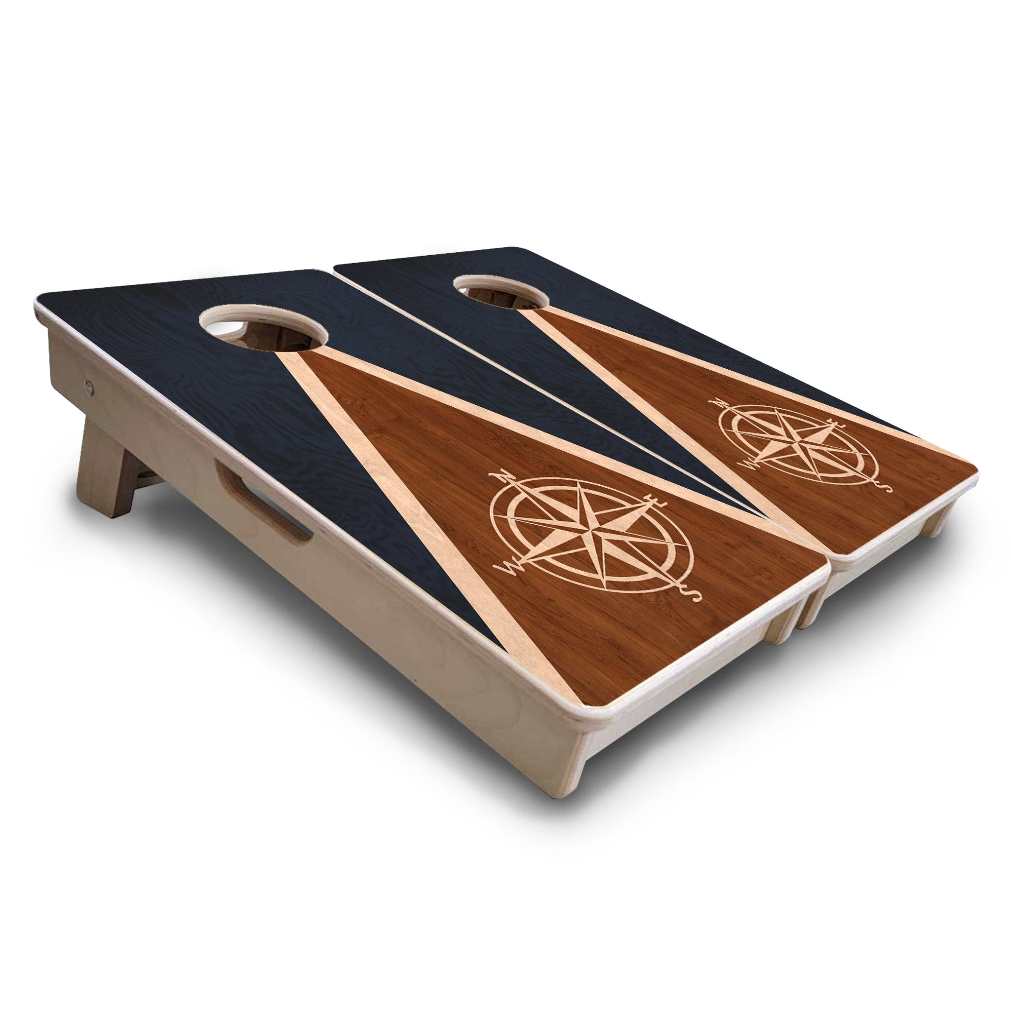 Mini Cornhole Boards - Compass Stain Triangle
