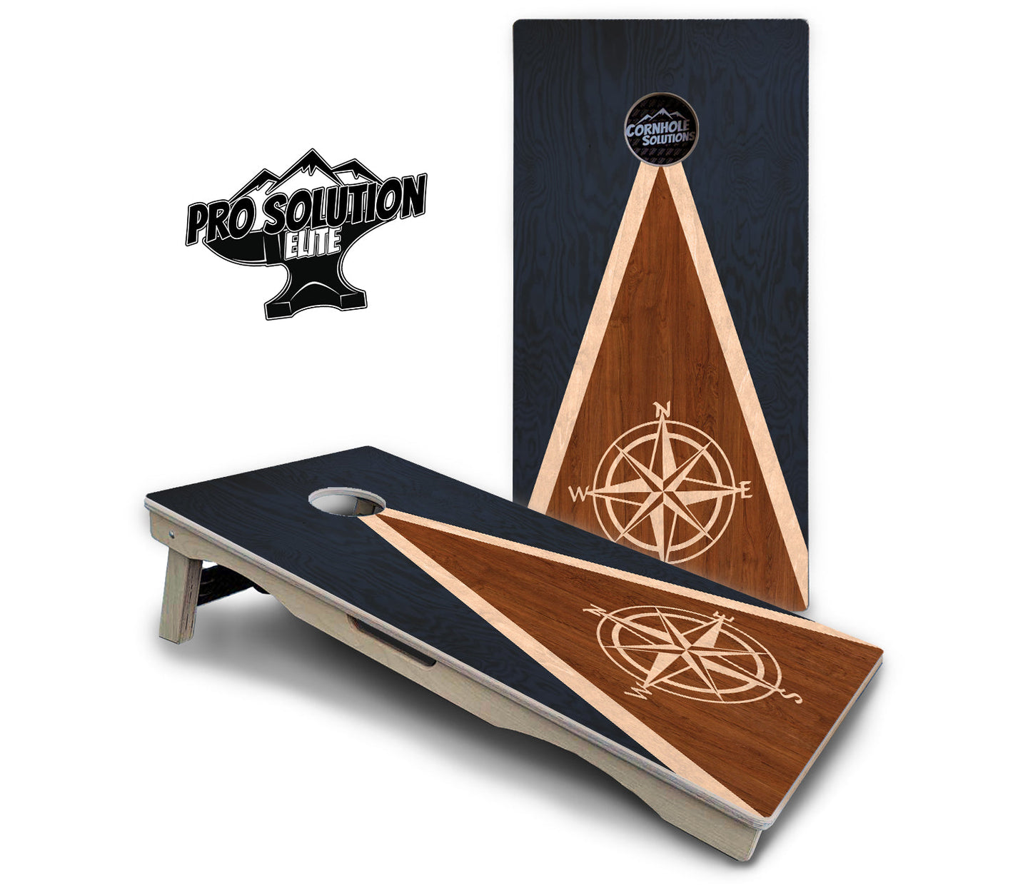 Compass Stain Triangle Cornhole Boards - Pro Solution Elite Series