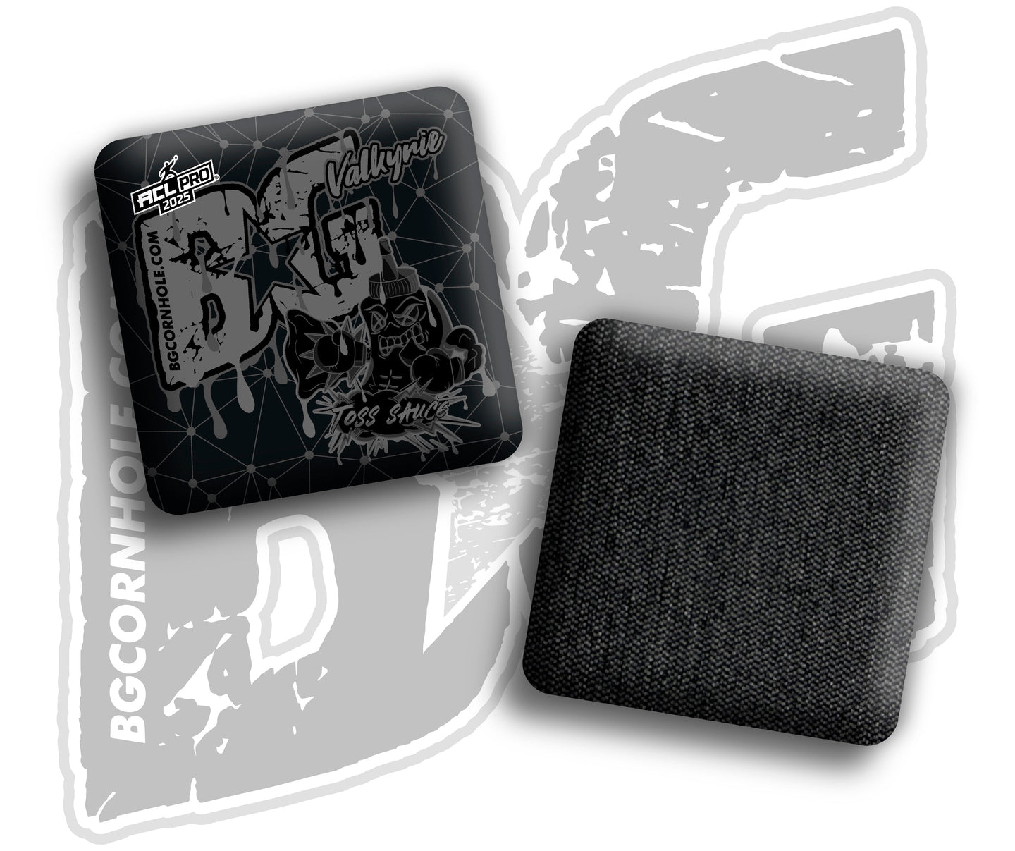 BG Cornhole 2026 Multiple Bag Models "Toss Sauce Whiteout and Blackout" Collab - ACL Pro Stamped Cornhole Bags - SET OF 4 BAGS