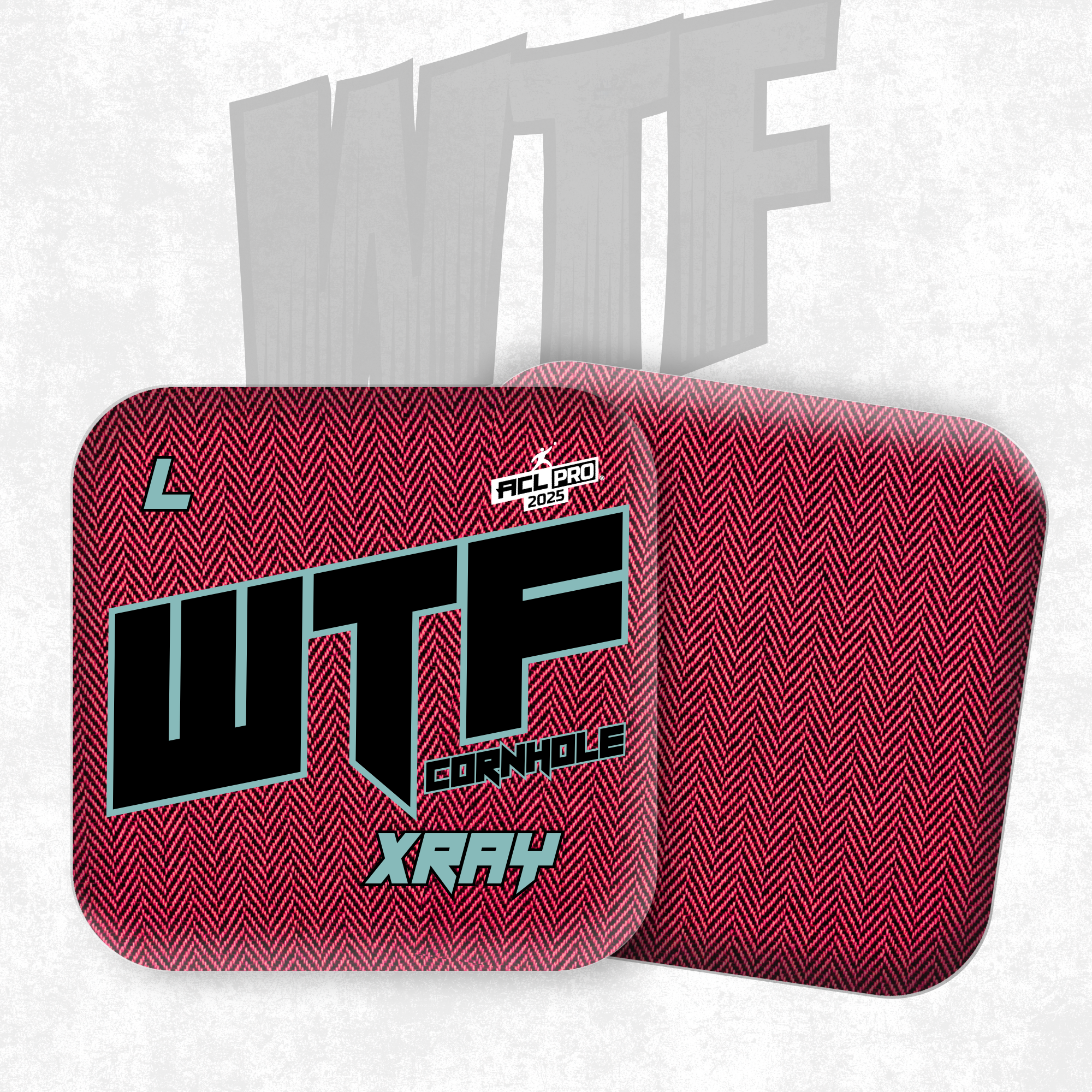 2026 WTF Cornhole X-RAY Pink/Black carpet - ACL Pro Stamped Cornhole Bags - Set of 4 bags