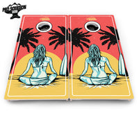 Sunset Girl Cornhole Boards - Pro Solution Elite Series