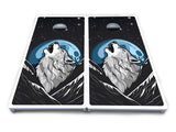 Wolf Howling at Moon Cornhole Boards - All Weather Series