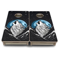 Mini Cornhole Boards - Wolf Howling