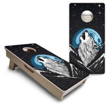 Mini Cornhole Boards - Wolf Howling