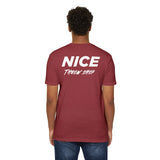 NICE Throw Shop Unisex Tee White Logo – Multiple Colors