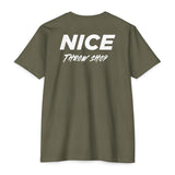 NICE Throw Shop Unisex Tee White Logo – Multiple Colors