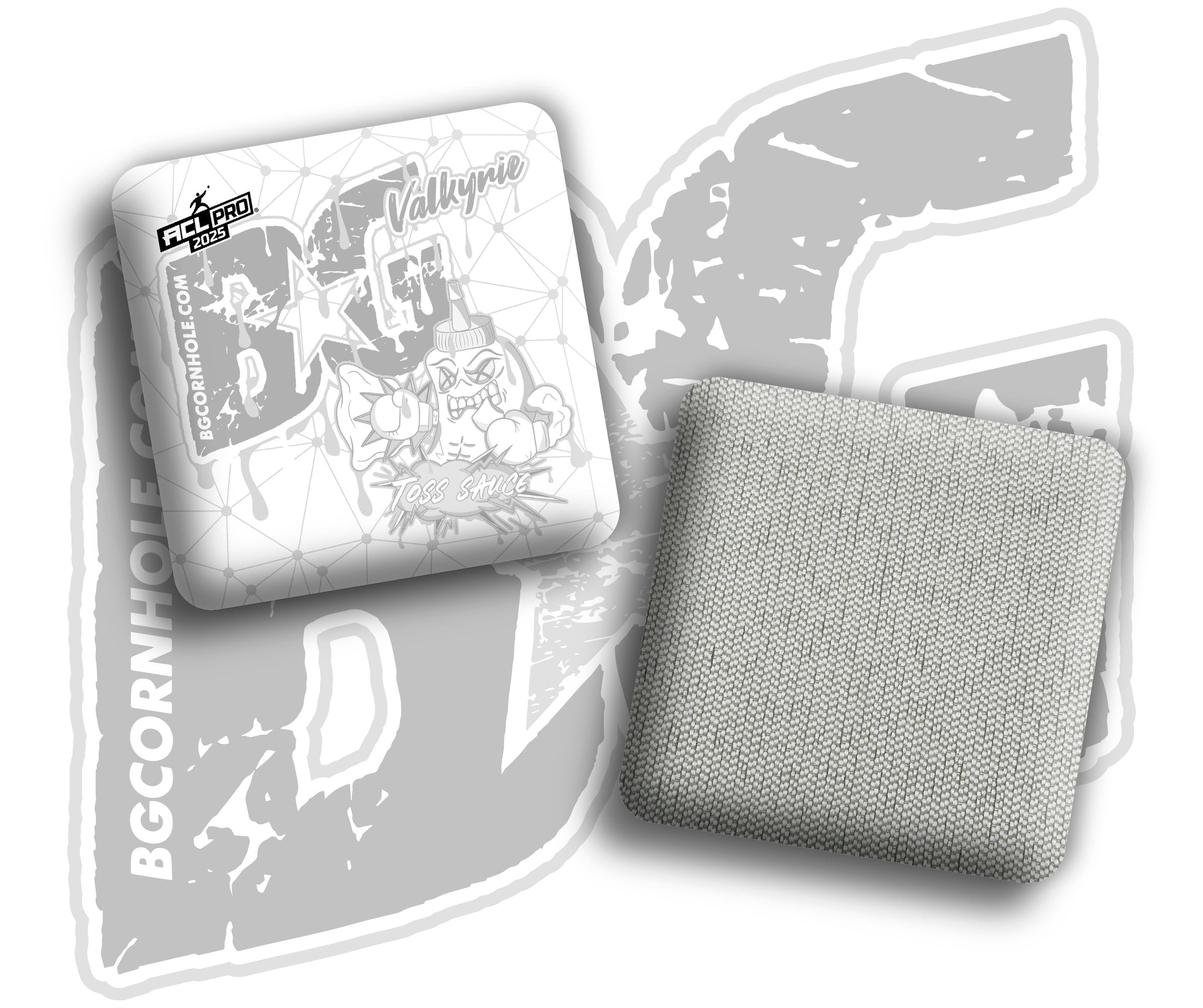 BG Cornhole 2026 Multiple Bag Models "Toss Sauce Whiteout and Blackout" Collab - ACL Pro Stamped Cornhole Bags - SET OF 4 BAGS