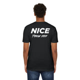 NICE Throw Shop Unisex Tee White Logo – Multiple Colors