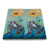 Artist Series Cornhole Boards - Professional Tournament Series - Great White Wave