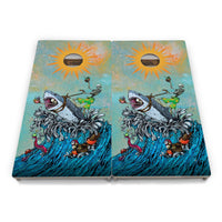Artist Series Cornhole Boards - Professional Tournament Series - Great White Wave