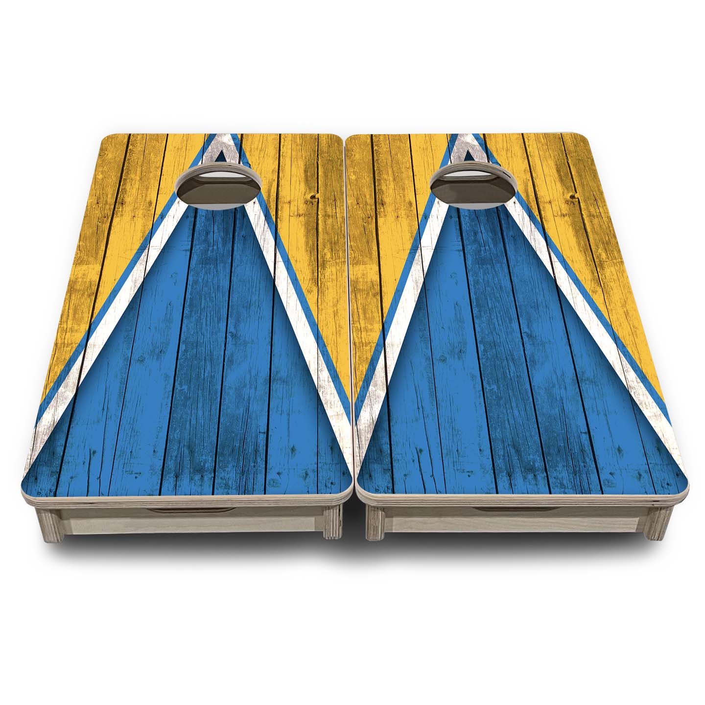 Mini Cornhole Boards - Team Color Triangle
