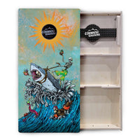 Artist Series Cornhole Boards - Professional Tournament Series - Great White Wave
