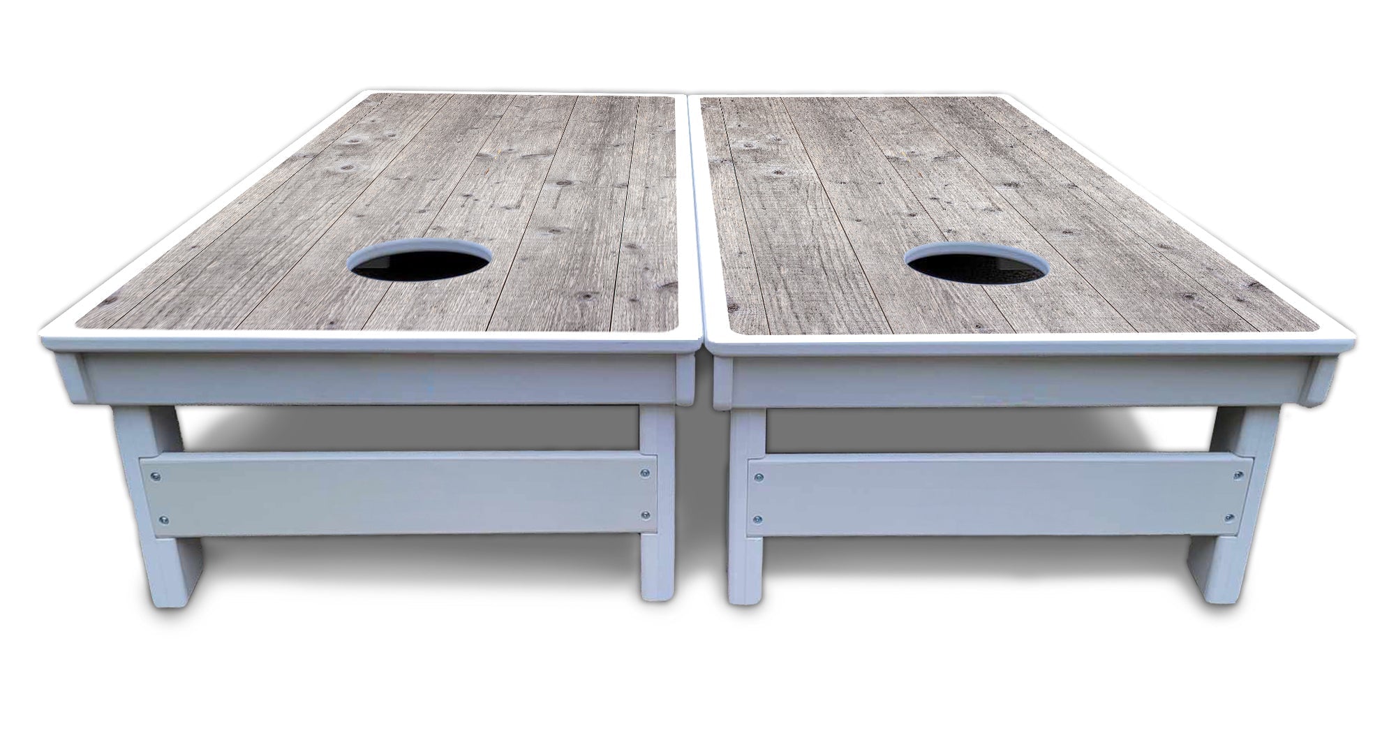 Driftwood Grey Stained Cornhole Boards - All Weather Series