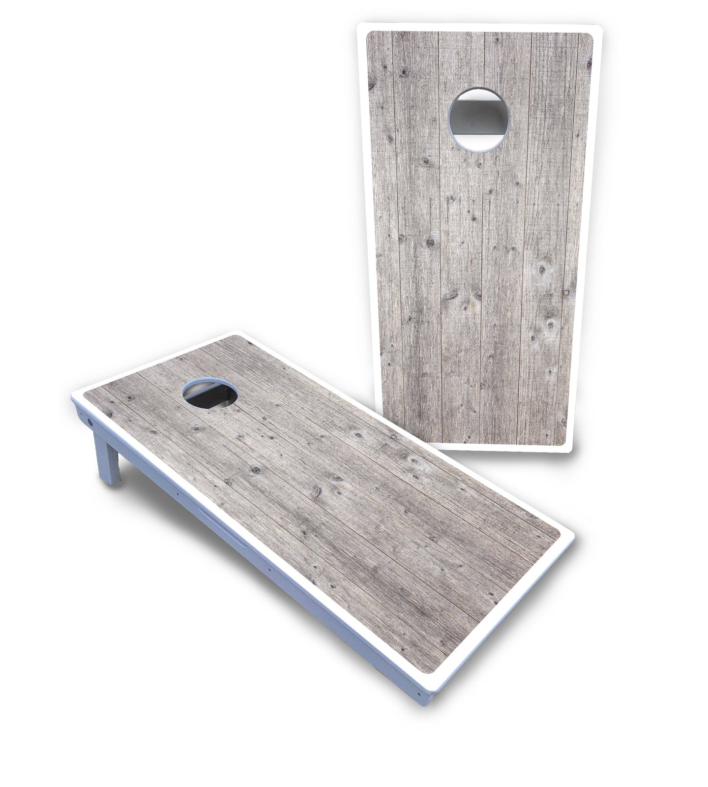 Driftwood Grey Stained Cornhole Boards - All Weather Series