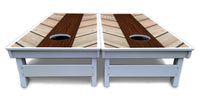 Cream Planks Cornhole Boards - All Weather Series