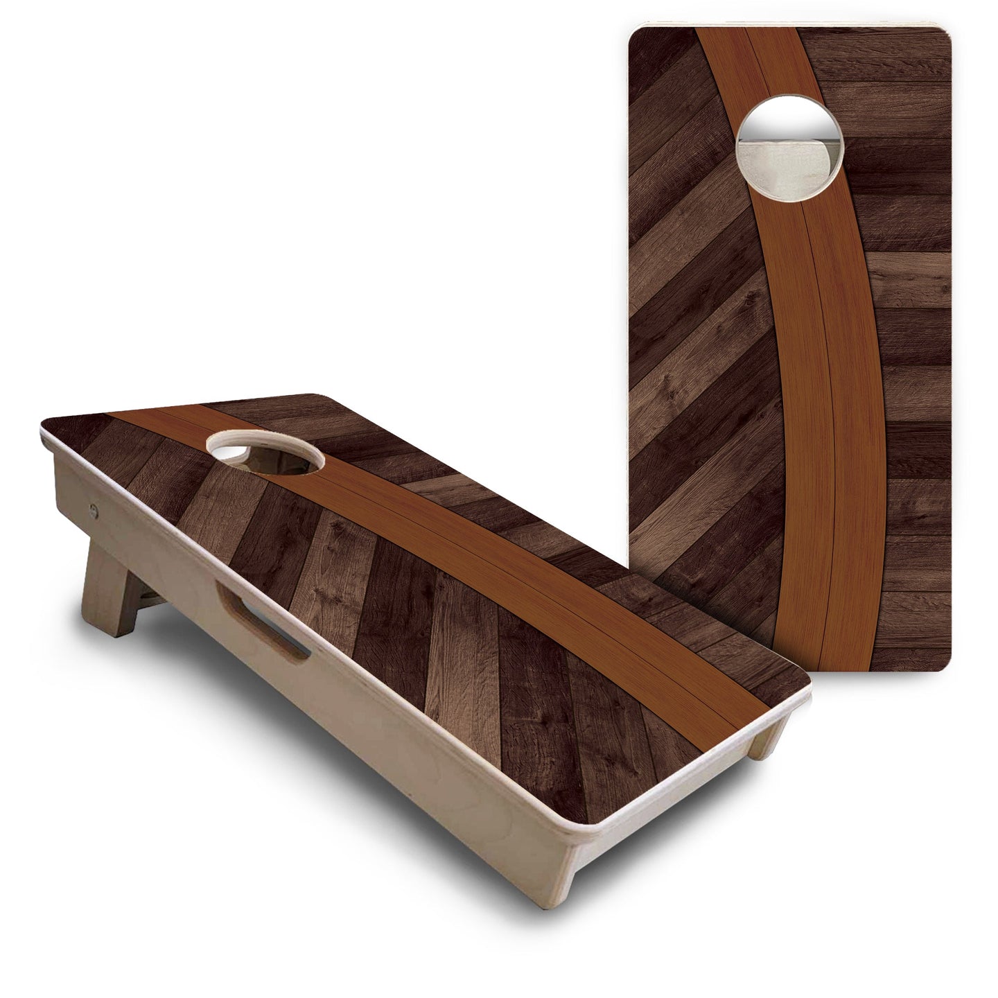 Mini Cornhole Boards - Curved Herringbone