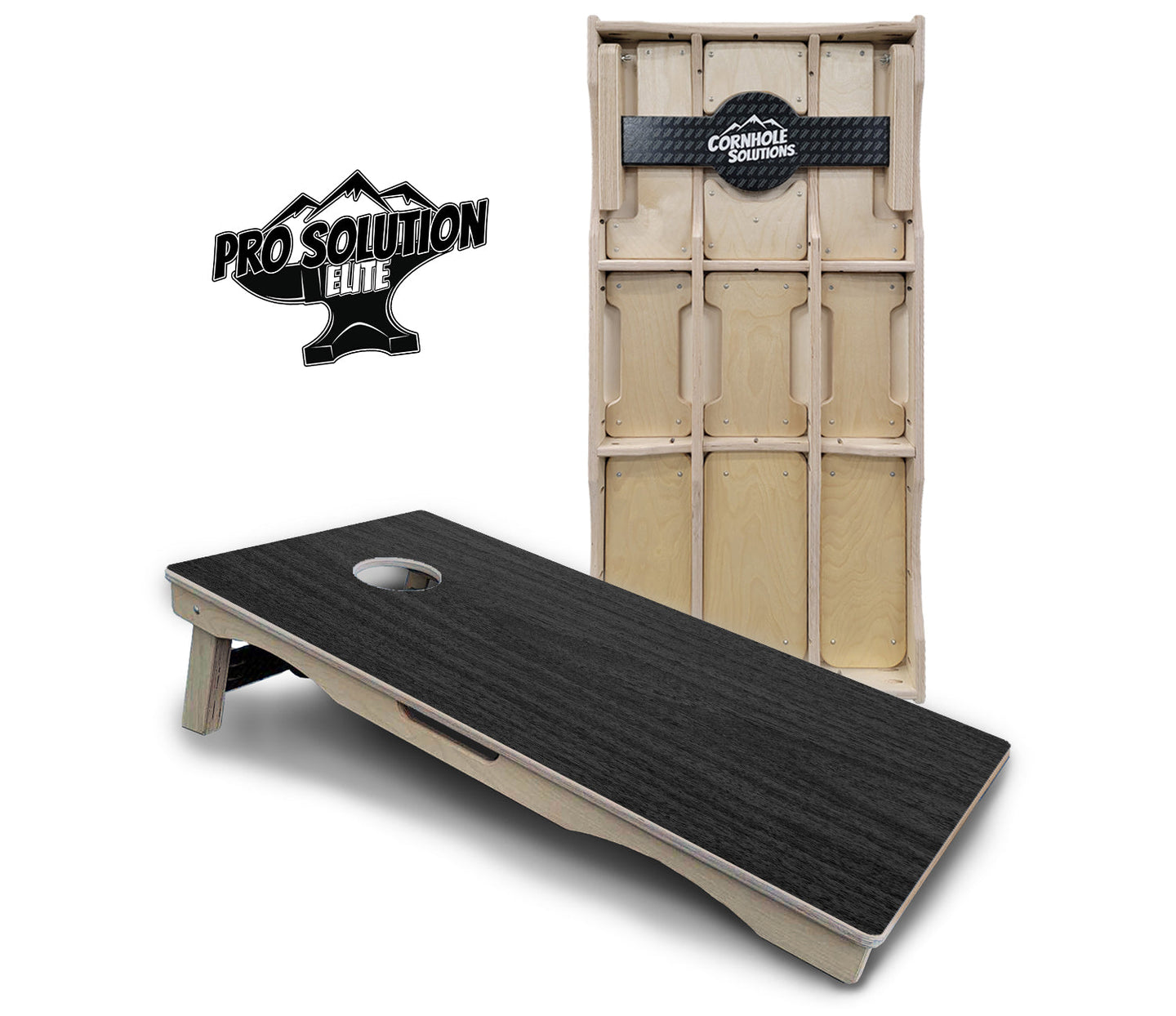 Dark Grey Wood Cornhole Boards - Pro Solution Elite Series