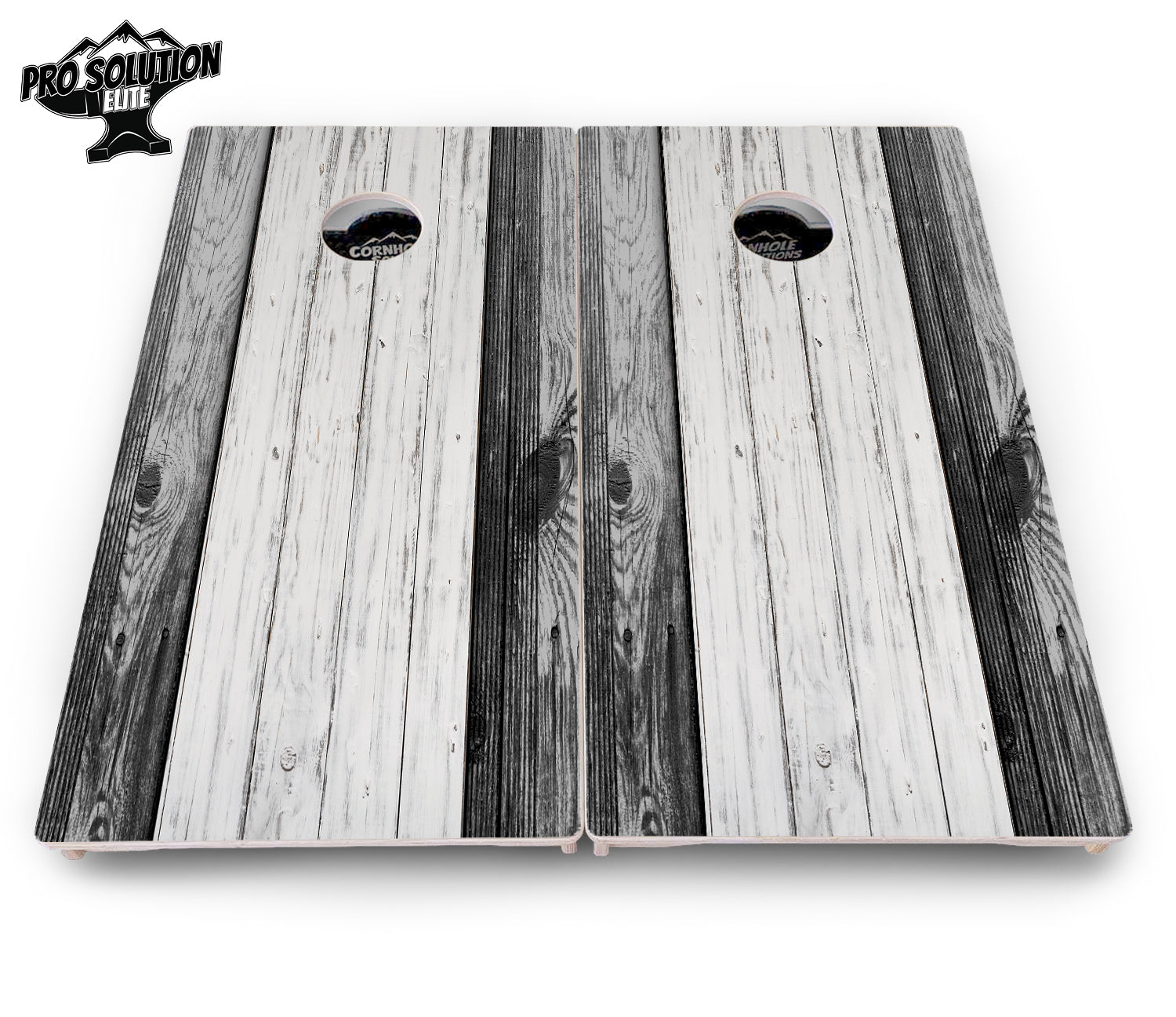 Grey Two Tone Slats Cornhole Boards - Pro Solution Elite Series