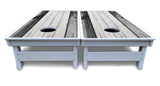 Grey Two Tone Slats Cornhole Boards - All Weather Series