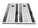 Grey Two Tone Slats Cornhole Boards - All Weather Series