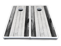 Grey Two Tone Slats Cornhole Boards - All Weather Series