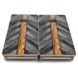 Mini Cornhole Boards - Grey Herringbone
