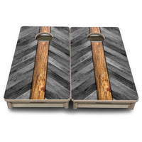 Mini Cornhole Boards - Grey Herringbone