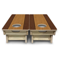 Mini Cornhole Boards - Brown Two Tone Planks