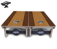 Brown Two Tone Planks Cornhole Boards - Pro Solution Elite Series
