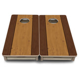 Mini Cornhole Boards - Brown Two Tone Planks