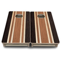 Mini Cornhole Boards - Brown Two Tone Stripes