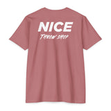 NICE Throw Shop Unisex Tee White Logo – Multiple Colors